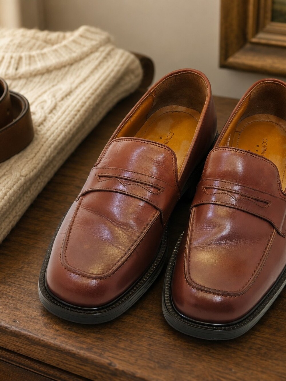 Covington Leather Penny Loafers Oxblood Mens 11 D